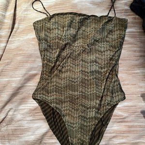 MISSONI MARE OLIVE GREEN REVERSIBLE SWIMSUIT